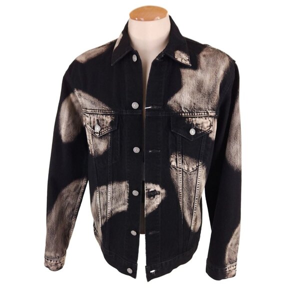 Yohji Yamamoto Pour Homme Washed Denim Jacket Mens 3 M Black He-Y07-534-1 - Picture 1 of 14